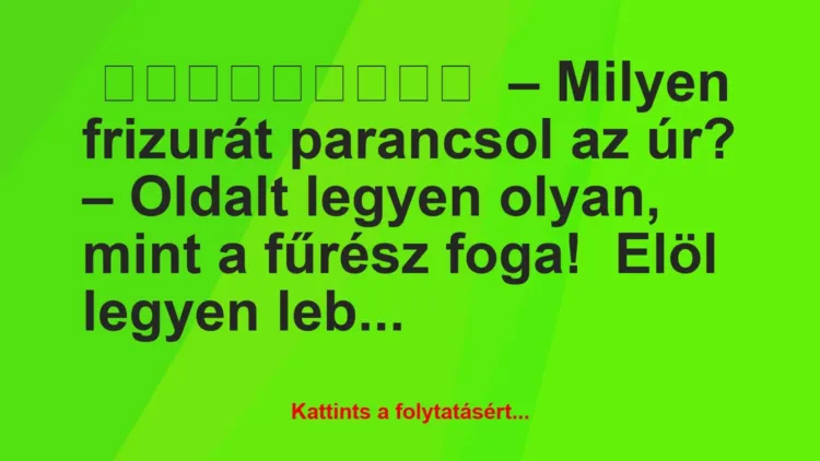 Milyen frizurát parancsol az úr?