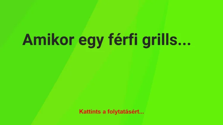 Vicc: Amikor egy férfi grillsütésre szánja el magát