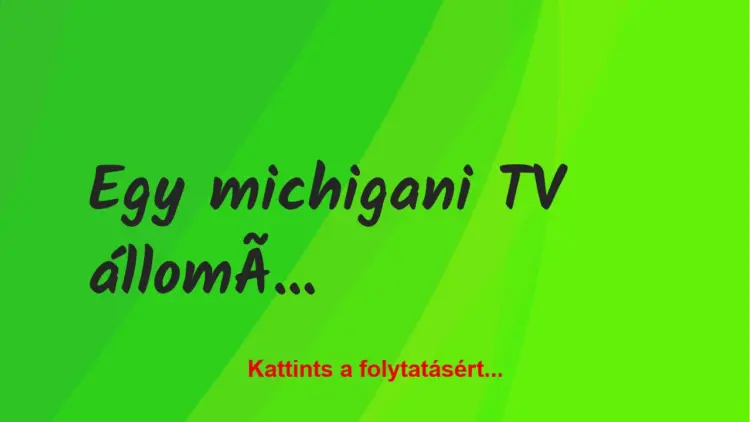 Vicc: Egy michigani TV állomás bemondónője