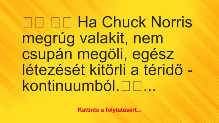 Vicc: 
		  
		  Ha Chuck Norris megrúg valakit, nem csupán…