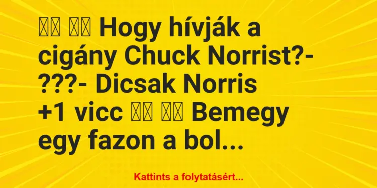 Vicc:
Hogy hívják a cigány Chuck Norrist?- ???-…