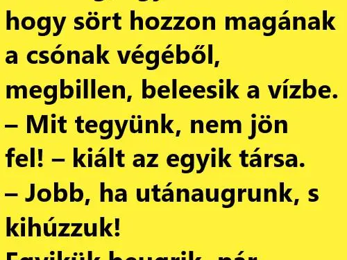 Vicc: Hárman pecáznak a csónakban