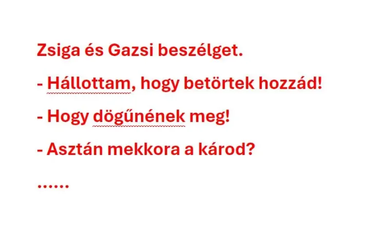 Vicc: Zsiga és Gazsi beszélget….