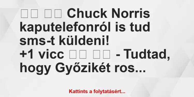 Vicc:
Chuck Norris kaputelefonról is tud sms-t…