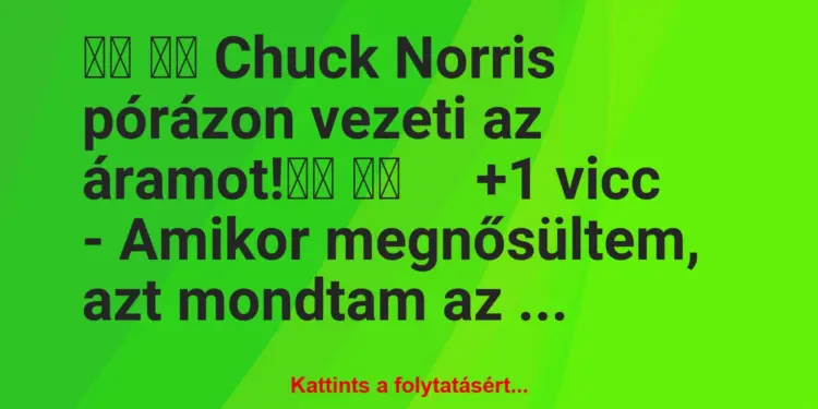 Vicc:
Chuck Norris pórázon vezeti az áramot!		 …