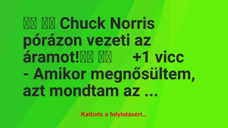 Vicc:
Chuck Norris pórázon vezeti az áramot!		 …