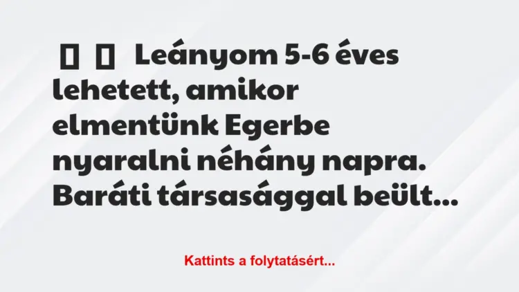 Vicces történet:Leányom 5-6 éves lehetett, amikor…