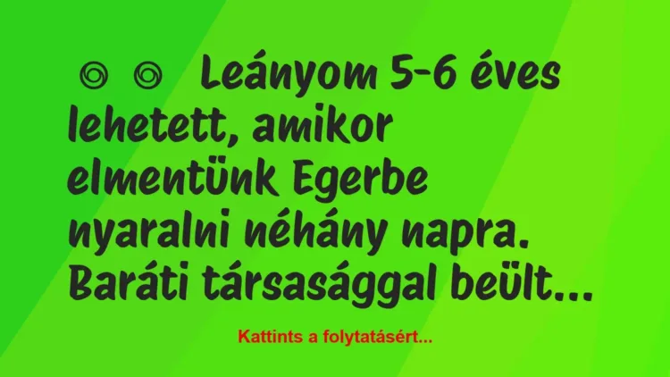 Vicces történet: 
	    	    


Leányom 5-6 éves lehetett, amikor…