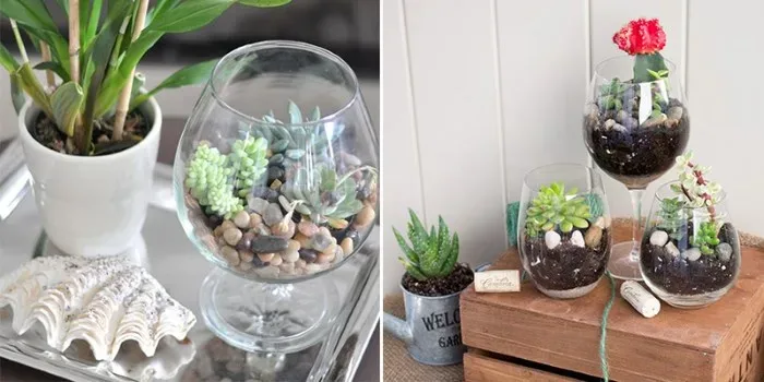 DIY: Készítsen varázslatos floráriumot borospohárban