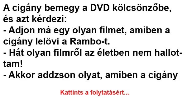 Vicc: A cigány bemegy a DVD kölcsönzőbe