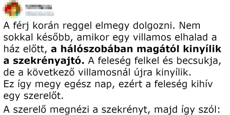 Vicc: A férj korán reggel elmegy dolgozni