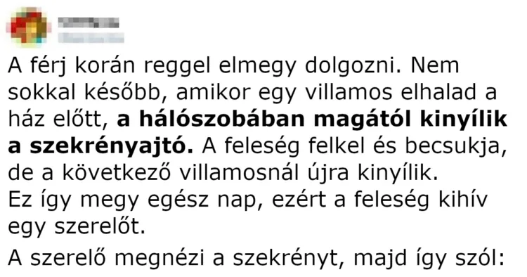 Vicc: A férj korán reggel elmegy dolgozni