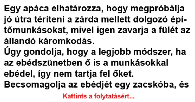 Vicc: Jó napot uraim! – kezdi a mondandóját mosolyogva. – Ismerik Önök Jézus…