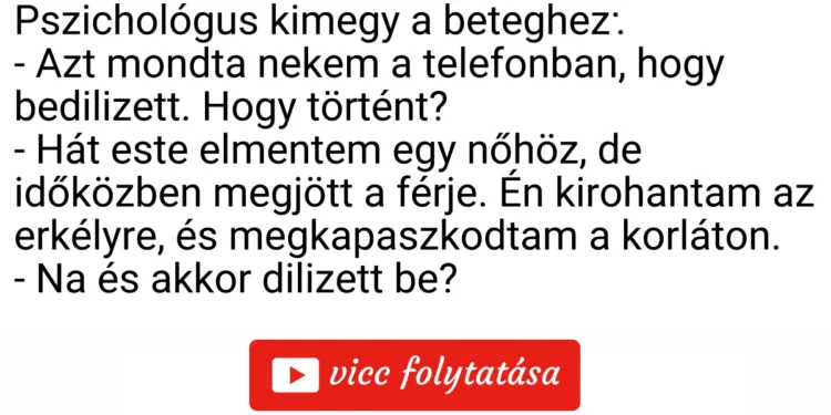 Vicc: Pszichológus kimegy a beteghez