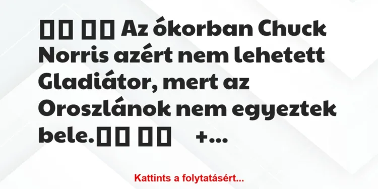 Vicc:
Az ókorban Chuck Norris azért nem lehetett…