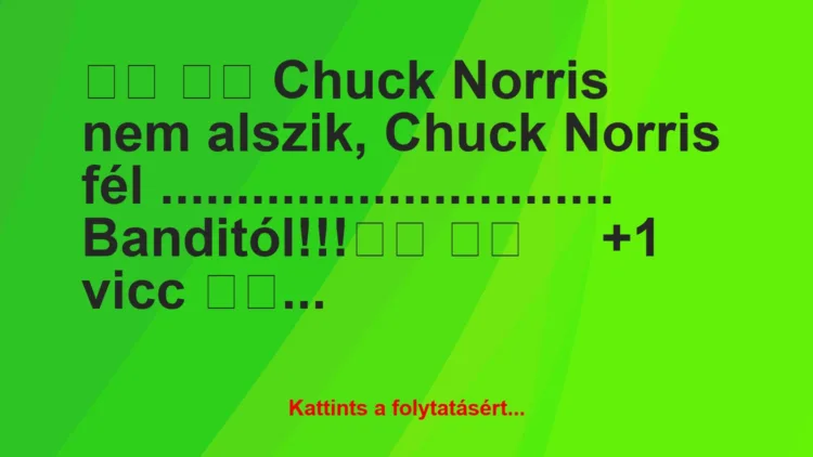 Vicc:
Chuck Norris nem alszik, Chuck Norris fél…