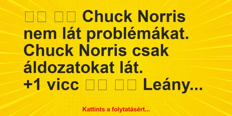 Vicc:
Chuck Norris nem lát problémákat. Chuck Norris…