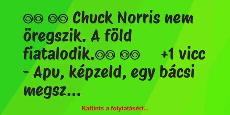 Vicc:
Chuck Norris nem öregszik. A föld…