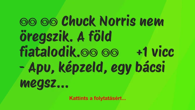 Vicc:
Chuck Norris nem öregszik. A föld…