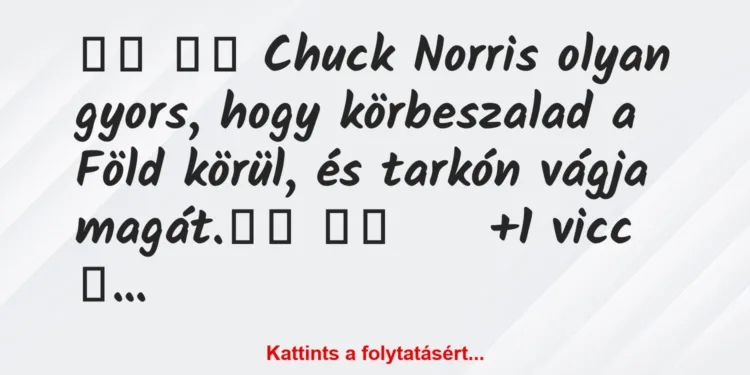 Vicc:
Chuck Norris olyan gyors, hogy körbeszalad a Föld…