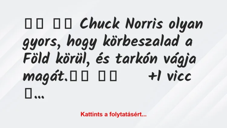 Vicc:
Chuck Norris olyan gyors, hogy körbeszalad a Föld…