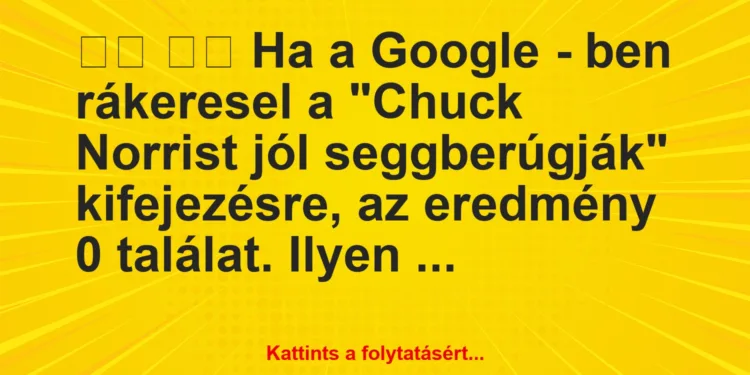 Vicc:
Ha a Google – ben rákeresel a “Chuck Norrist jól …