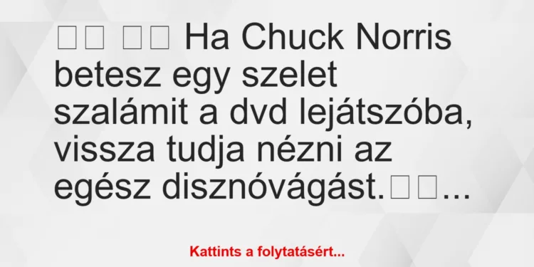 Vicc:
Ha Chuck Norris betesz egy szelet szalámit a dvd …