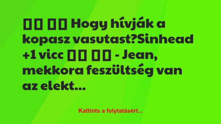 Vicc: 
		  
		  Hogy hívják a kopasz vasutast?Sinhead		  …