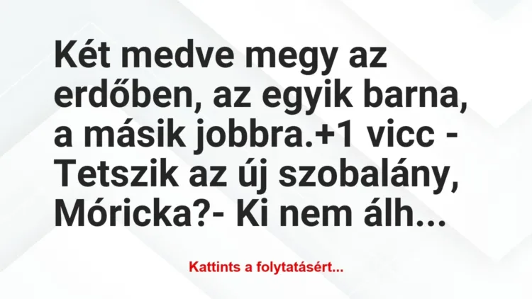 Vicc: Két medve megy az erdőben, az egyik barna, a másik jobbra.