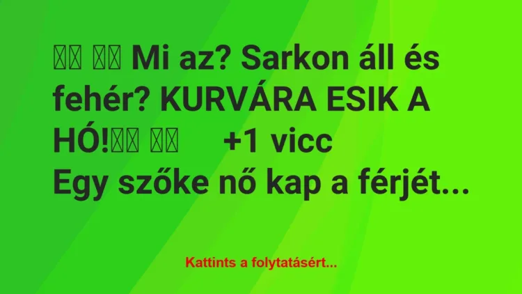 Vicc: 
		  
		  Mi az? Sarkon áll és fehér? KURVÁRA ESIK A…