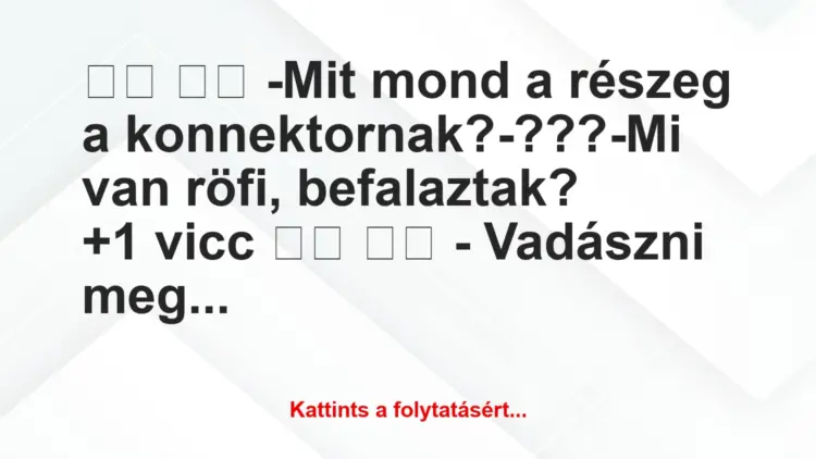 Vicc:
-Mit mond a részeg a konnektornak?-???-Mi…