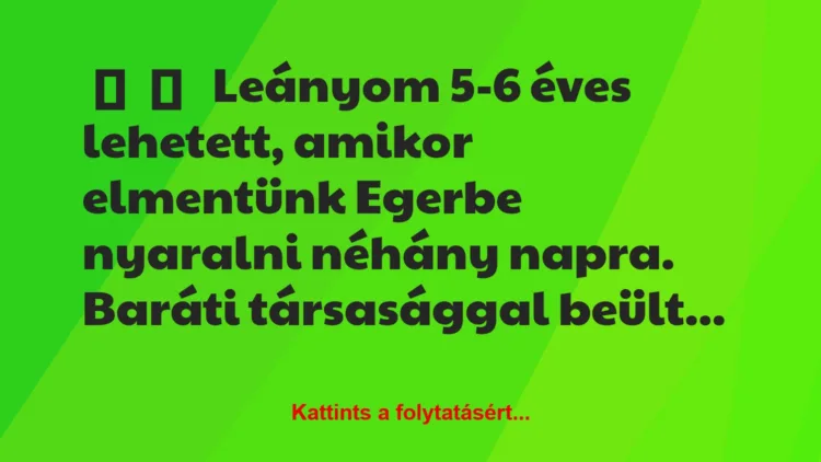 Vicces történet:Leányom 5-6 éves lehetett, amikor…