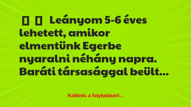 Vicces történet:Leányom 5-6 éves lehetett, amikor…