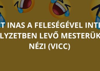 Vicc: Két inas a feleségével intim helyzetben levő mesterüket nézi