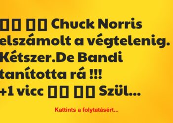 Vicc:
Chuck Norris elszámolt a végtelenig. Kétszer.De…