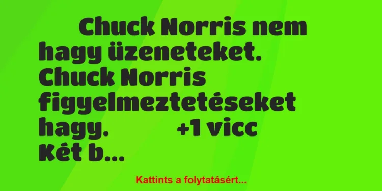 Vicc:
Chuck Norris nem hagy üzeneteket. Chuck Norris…