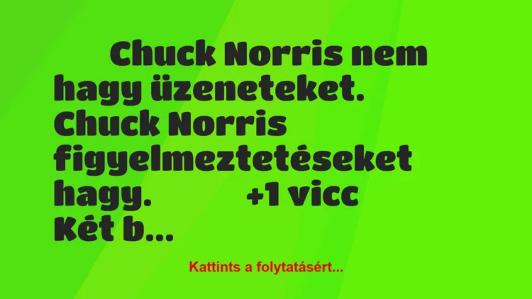 Vicc:
Chuck Norris nem hagy üzeneteket. Chuck Norris…