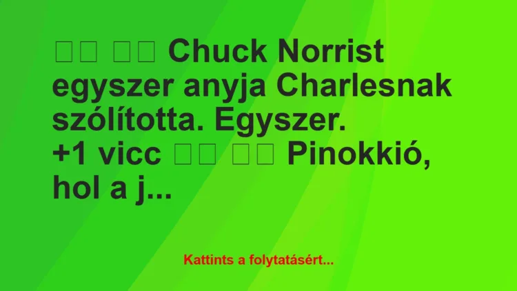 Vicc:
Chuck Norrist egyszer anyja Charlesnak…