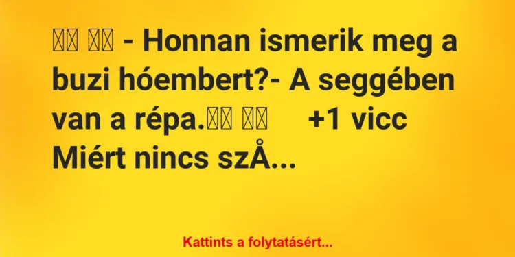 Vicc:
– Honnan ismerik meg a buzi hóembert?- A…