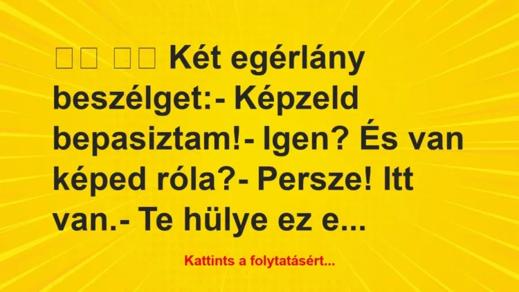 Vicc: 
		  
		  Két egérlány beszélget:- Képzeld…