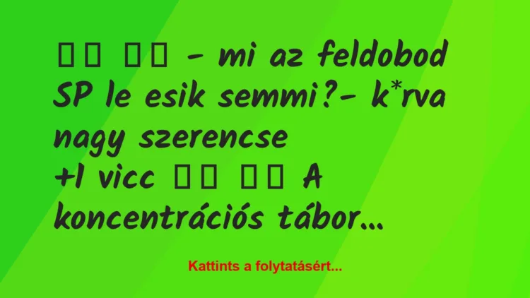 Vicc:
– mi az feldobod SP le esik semmi?- k*rva…