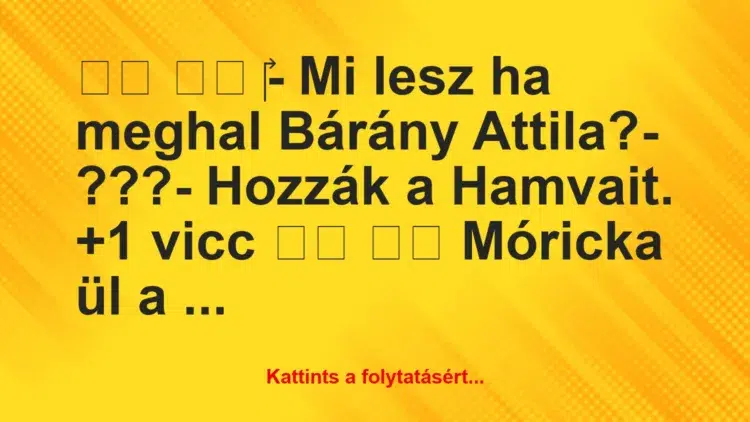 Vicc:
‎- Mi lesz ha meghal Bárány Attila?- ???-…