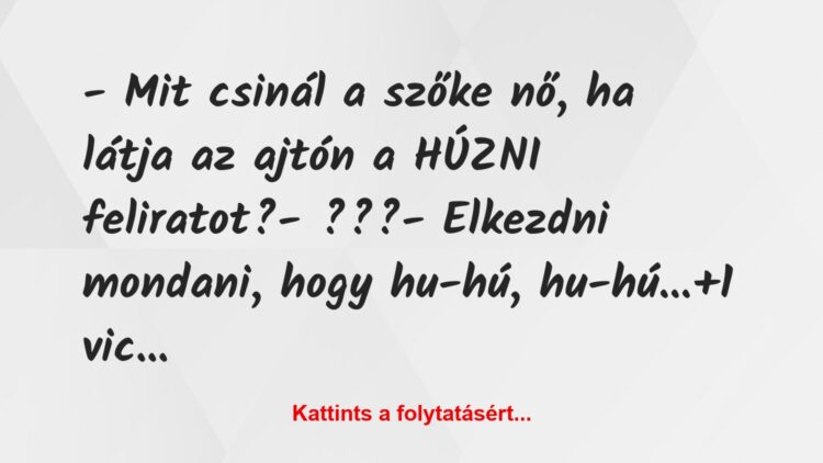 Vicc: – Mit csinál a szőke nő, ha látja az ajtón a HÚZNI feliratot?-…