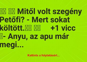 Vicc:
Mitől volt szegény Petőfi? – Mert sokat…