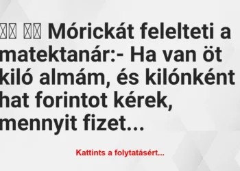 Vicc:
Mórickát felelteti a matektanár:- Ha van öt…