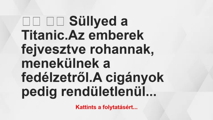 Vicc:
Süllyed a Titanic.Az emberek fejvesztve…