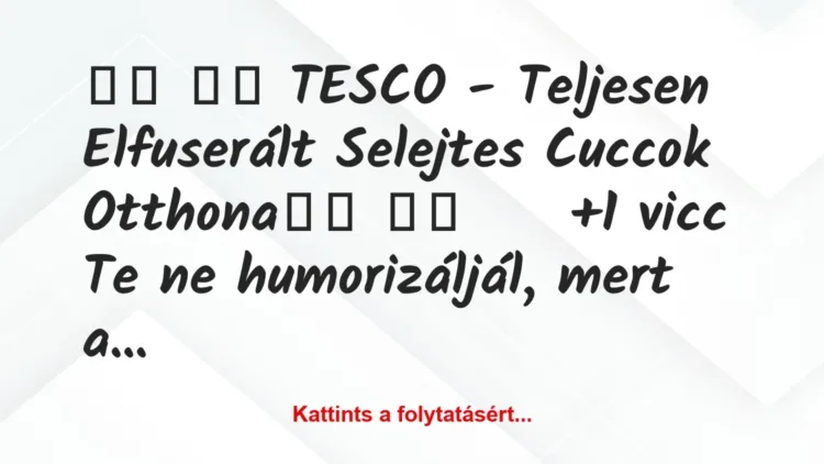 Vicc: 
		  
		  TESCO – Teljesen Elfuserált Selejtes Cuccok…