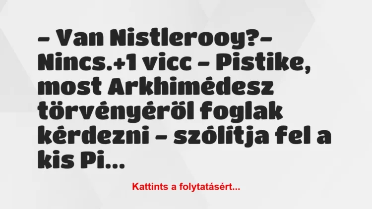 Vicc: – Van Nistlerooy?– Nincs.