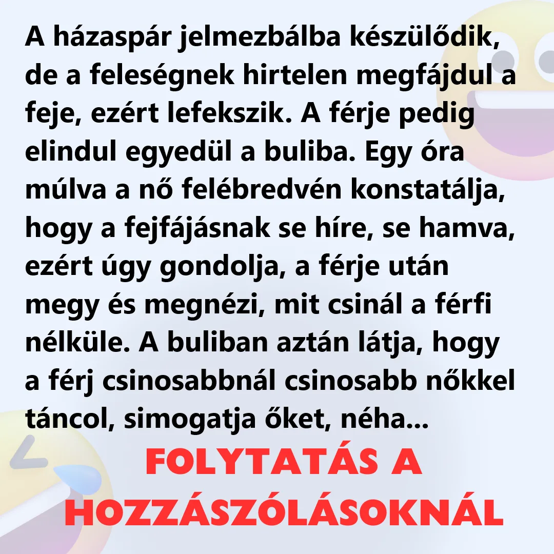 Vicc: A házaspár jelmezbálba készülődik