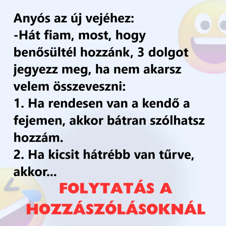 Vicc: Anyós az új vejéhez